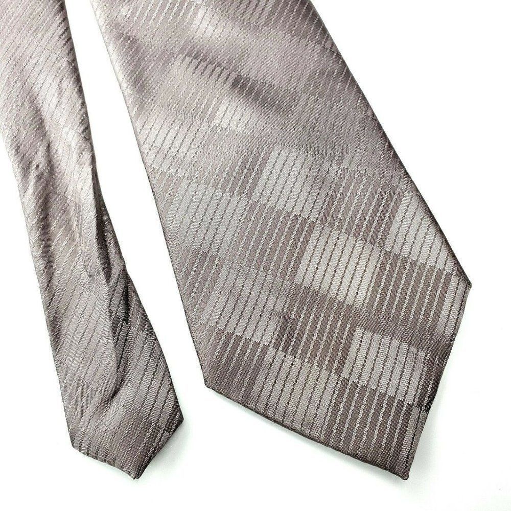 Don Loper Bevery Hills Beige Check‎ Silk Tie Print